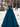 Scoop Neck Bodice Prom Ball Gown Long Evening Dress WIth Pockets in Peacock Blue