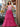 3D Floral Embroidery Illusion Bandage Ruffle Prom Dress - Hot Pink