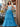 3D Floral Embroidery Illusion Bandage Ruffle Prom Dress - Acid Blue