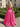 Boned Sparkly Lace Long Ball Gown Prom Dress With Pocket in Hot Pink