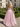Boned Sparkly Lace Long Ball Gown Prom Dress With Pocket in Dirty Pink