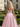 Boned Sparkly Lace Long Ball Gown Prom Dress With Pocket in Dirty Pink