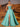 Boned Sparkly Lace A-Line Prom Dress With Pocket - Cyan