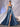 Sheer Bodice Boned Hot Fix A-Line Prom Dress - Dusty Blue