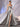 Sheer Bodice Boned Hot Fix A-Line Prom Dress - Silver