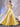 Sheer Bodice Boned Hot Fix A-Line Prom Dress - Yellow