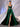 Sheer Bodice Boned Hot Fix A-Line Prom Dress - Emerald Green