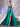 Sheer Bodice Boned Hot Fix A-Line Prom Dress - Turquoise