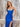 Sparkly Bodice Strapless Satin Long Mermaid Prom Dress with Slit in Royal Blue