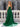 Sparkly Bodice Strapless Satin Long Mermaid Prom Dress with Slit in Emerald Green