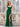 Sparkly Bodice Strapless Satin Long Mermaid Prom Dress with Slit in Emerald Green