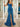 Sparkly Lace Embroidery Boned Mermaid Evening Dress With Pleats - Blue