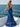 Sparkly Lace Embroidery Boned Mermaid Evening Dress With Pleats - Royal Blue