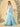 Waist Bow Spaghetti Strap A-Line Bridesmaid Dress - Baby Blue