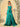 Waist Bow Spaghetti Strap A-Line Bridesmaid Dress - Turquoise