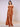 Off Shoulder Bodice Drop Waist Satin Bridesmaid Dress With Split - Burnt Orange