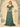 Short Puff Sleeve Chiffon A-Line Bridesmaid Dress - Bean Green