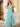 Leaf Lace Illusion Bodice Long Ball Gown Prom Dress With Slit - Baby Blue