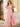 Leaf Lace Illusion Bodice Long Ball Gown Prom Dress With Slit - Pink