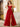 Leaf Lace Illusion Bodice Long Ball Gown Prom Dress With Slit - Red