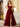 Leaf Lace Illusion Bodice Long Ball Gown Prom Dress With Slit - Burgundy