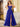 Leaf Lace Illusion Bodice Long Ball Gown Prom Dress With Slit - Royal Blue