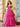 Lace Embroidery Illusion Ball Gown Prom Dress - Hot Pink