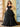 Lace Embroidery Illusion Ball Gown Prom Dress - Black