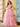 Lace Embroidery Illusion Ball Gown Prom Dress - Pink