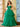 Lace Embroidery Illusion Ball Gown Prom Dress - Emerald Green