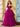 Lace Embroidery Illusion Ball Gown Prom Dress - Fuchsia
