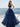 Lace Embroidery Illusion Ball Gown Prom Dress - Navy Blue