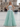 3D Flowers Sparkly Beading Corset Ball Gown Long Prom Dress - Mint Green