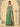 Cut Front Chiffon Draped Bridesmaid Dress With Drop Train - Sage Green