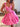 Ruffle A-Line Mini Prom Dress With Bow - Hot Pink