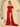 Lace Off Shoulder Sweetheart Satin Bridesmaid Dress With Split - Red