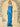 Square Spaghetti Strap Satin Sheath Bridesmaid Dress Zipper Back - Blue