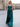 Sparkly Beading Deep V-Neck Sequin Satin A-Line Long Prom Dress - Emerald Green