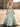 Ruched Bust Illusion Bodice Layered Ruffle Hem Long Ball Gown Prom Dress in Mint Green