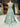 Ruched Bust Illusion Bodice Layered Ruffle Hem Long Ball Gown Prom Dress With Slit in Mint Green