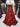 Ruched Bust Illusion Bodice Layered Ruffle Hem Long Ball Gown Prom Dress With Slit in Red