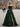 Ruched Bust Illusion Bodice Layered Ruffle Hem Long Ball Gown Prom Dress With Slit in Green