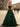 Ruched Bust Illusion Bodice Layered Ruffle Hem Long Ball Gown Prom Dress in Green