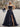 Ruched Bust Illusion Bodice Layered Ruffle Hem Long Ball Gown Prom Dress With Slit in Navy Blue