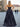 Ruched Bust Illusion Bodice Layered Ruffle Hem Long Ball Gown Prom Dress With Slit in Navy Blue