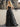 Ruched Bust Illusion Bodice Layered Ruffle Hem Long Ball Gown Prom Dress in Black