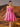 Leaf Embroidery Boned Ball Gown Mini Prom Bridal Gown Dress - Hot Pink