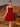 Leaf Embroidery Boned Ball Gown Mini Prom Bridal Gown Dress - Red
