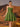 Leaf Embroidery Boned Ball Gown Mini Prom Bridal Gown Dress - Olive Green