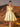 Leaf Embroidery Boned Ball Gown Mini Prom Bridal Gown Dress - Yellow